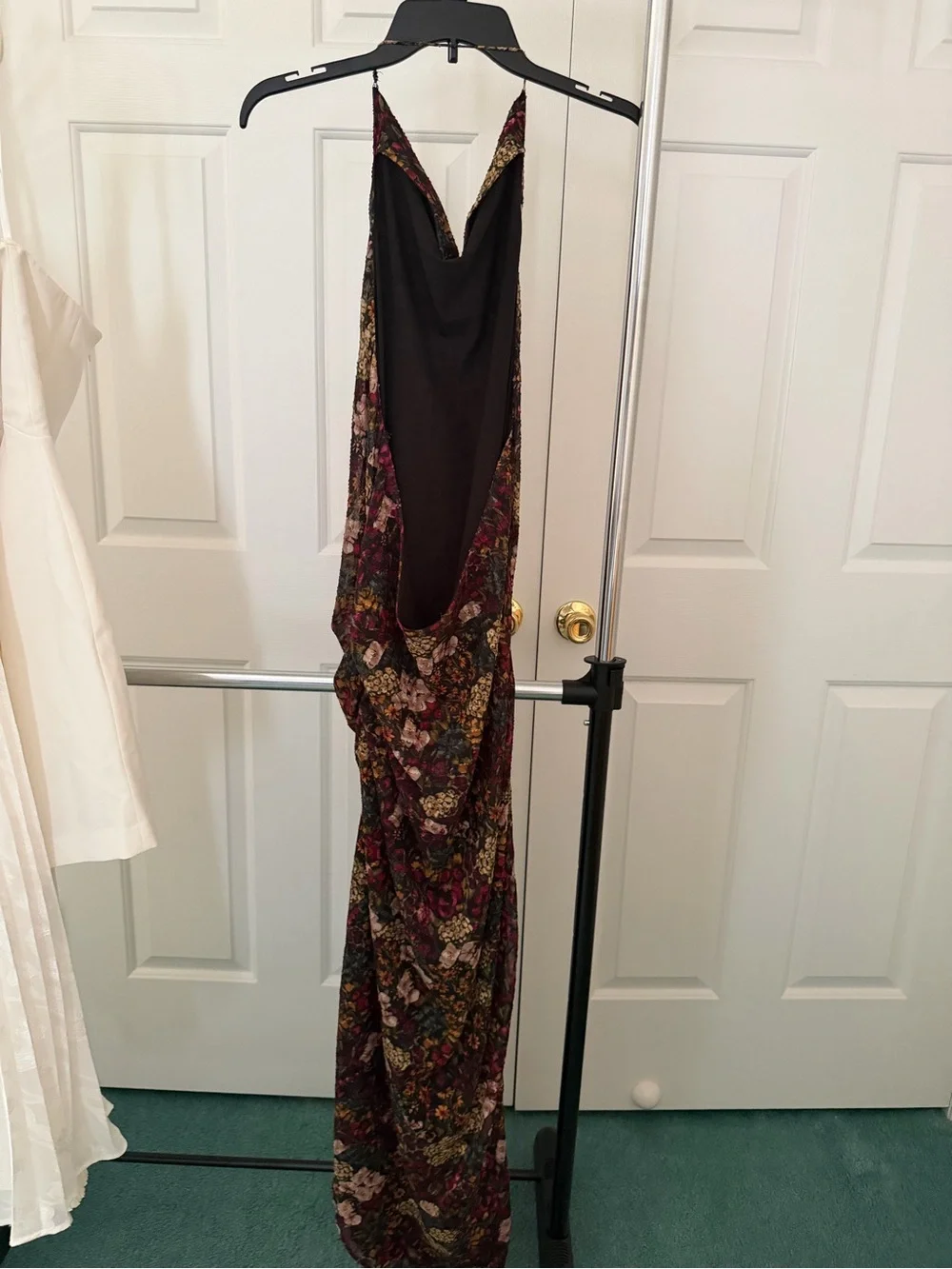 Amanda Uprichard Elektra Backless Maxi Dress in Floral Multi-Color